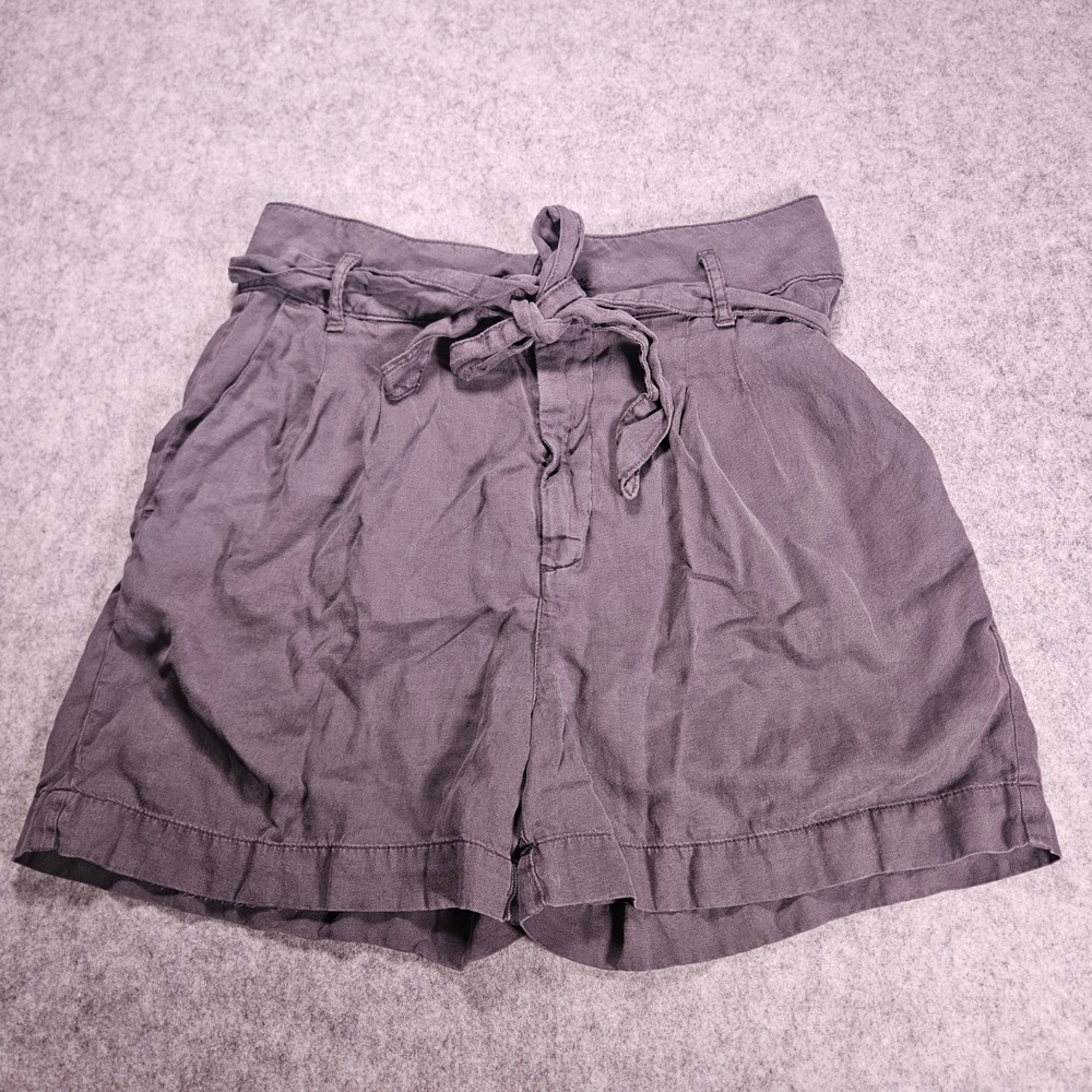Faherty Womens Paperbag Waist Linen Blend Tie Belt Shorts Coastal Beachy Sz S